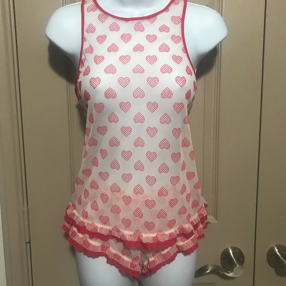 Victoria’s Secret Heart Mesh Cami & Short Set